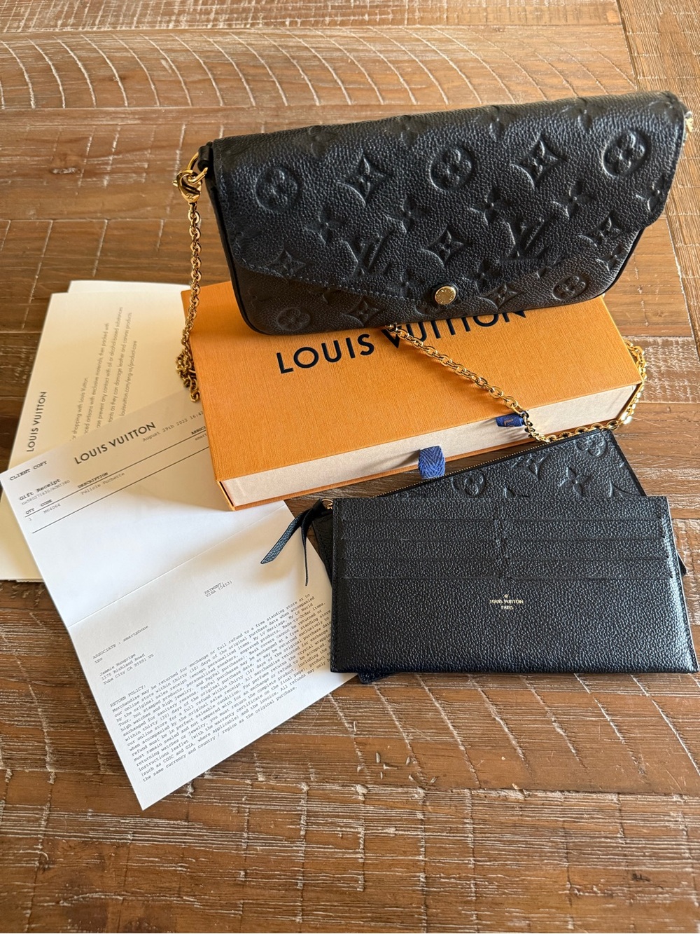 Authentic LV Pochette Felicie Black Empreinte - Complete with Box & Paperwork